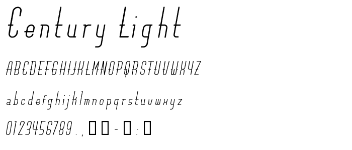 Century Light font